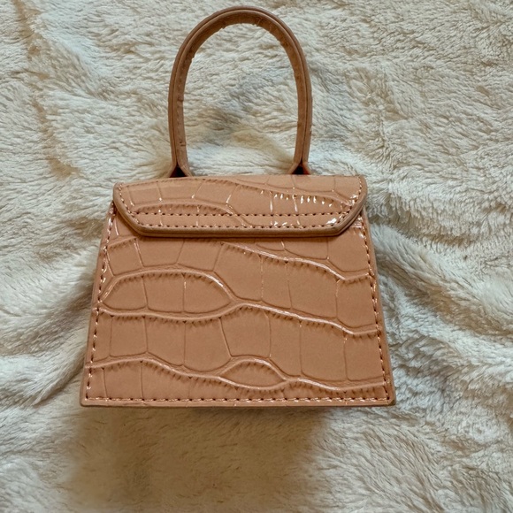 Mini Crossbody Light Pink Purse, Top Handle - Picture 3 of 5